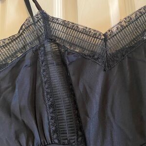 Vintage, antique old black lace slip, nightgown